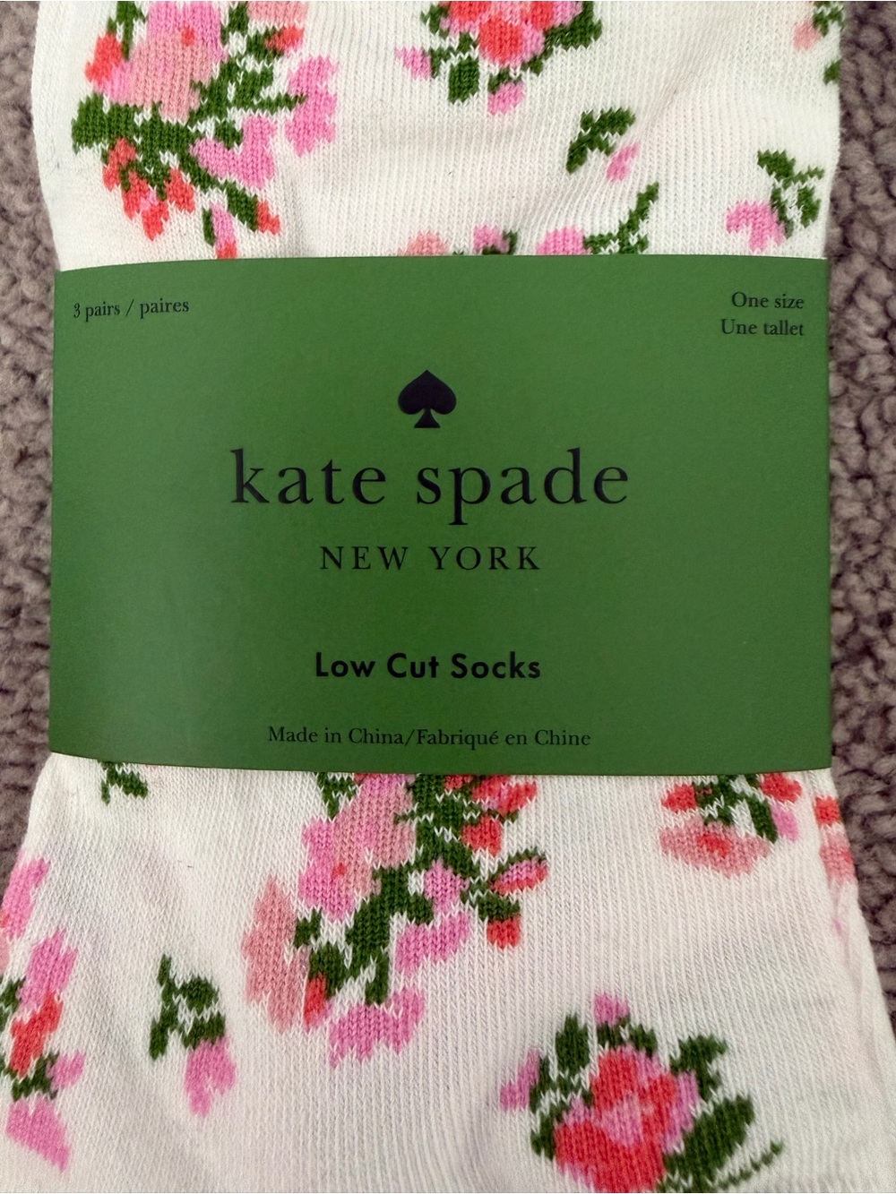 Kate Spade Low Cut Athletic Socks 3 pr size 4 to 10 - Picture 4 of 7
